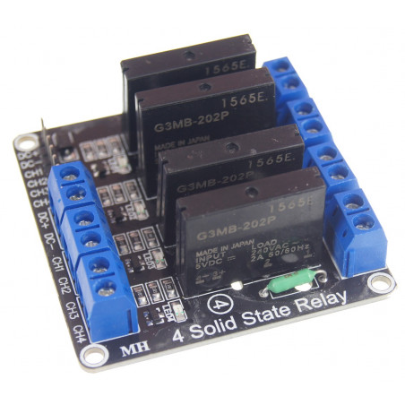 Moduł przekaźnik półprzewodnikowy SSR 4 kanały 5V