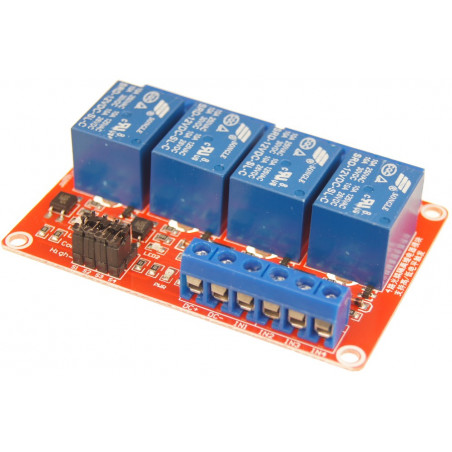 Moduł przekaźnika 4 kanały z opt 12V 10A 250V