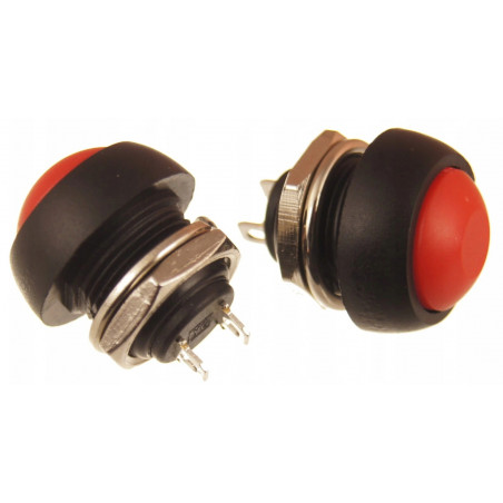 Przycisk chwilowy DS-318 12mm okrągły czerwony