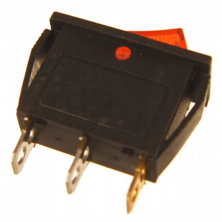 Przełącznik kołyskowy KCD3-11-Y 3 pin czerw. podśw