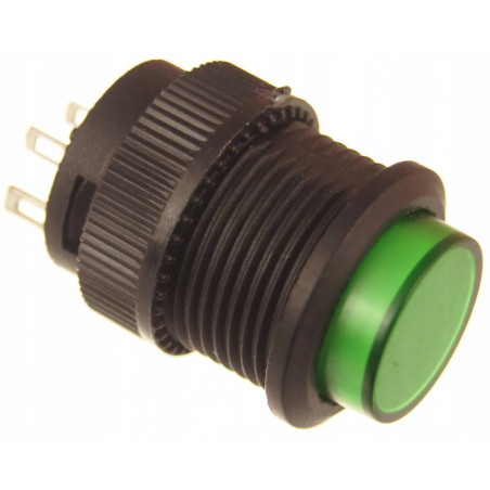 Przycisk samoblokujący 16mm R16-503AD zielony okr