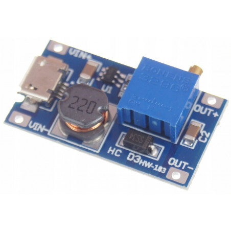 Przetwornica Step-Up zasilana z portu mikroUSB