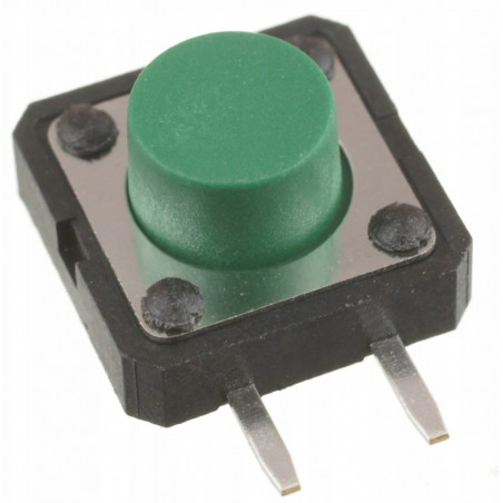 Mikroprzycisk THT P090 12x12x7 zielony