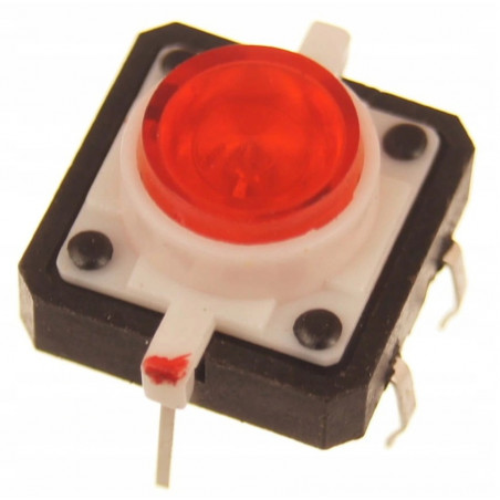 Mikroprzycisk P205 12x12 podświetlany czerwony