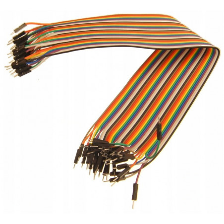 Przewody 40 żył 30 cm płytki stykowe męsko-męskie