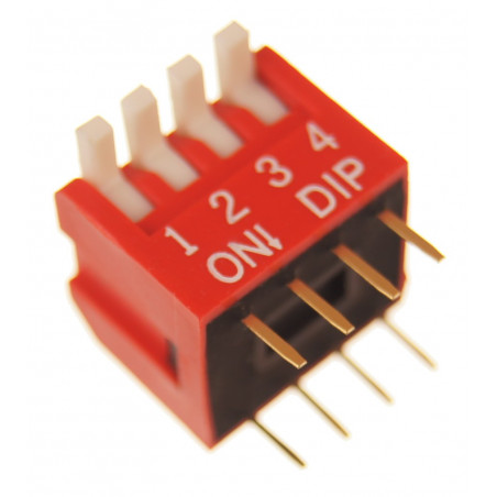 Przełącznik kątowy 4 pozycyjny DIP 2.54mm