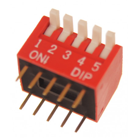 Przełącznik kątowy 5 pozycyjny DIP 2.54mm