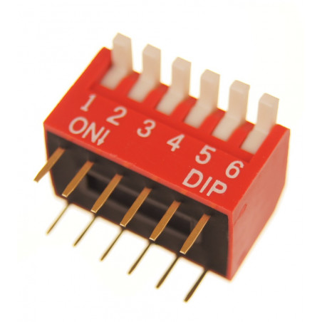 Przełącznik kątowy 6 pozycyjny DIP 2.54mm