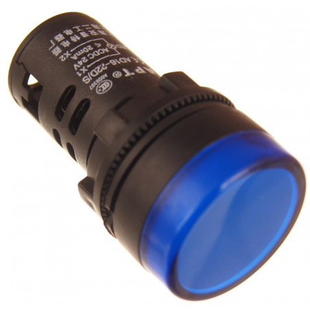 Kontrolka lampka zasilania 22mm 24V niebieska