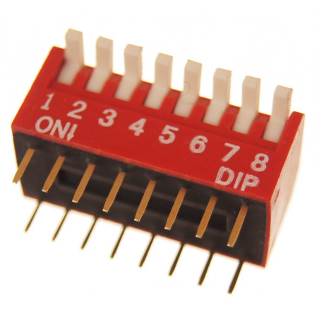 Przełącznik kątowy 8 pozycyjny DIP 2.54mm