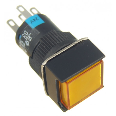 Przycisk kwadratowy AL6-A Żółty podświetlany