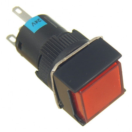 Przycisk kwadratowy AL6-A czerwony podświetlany
