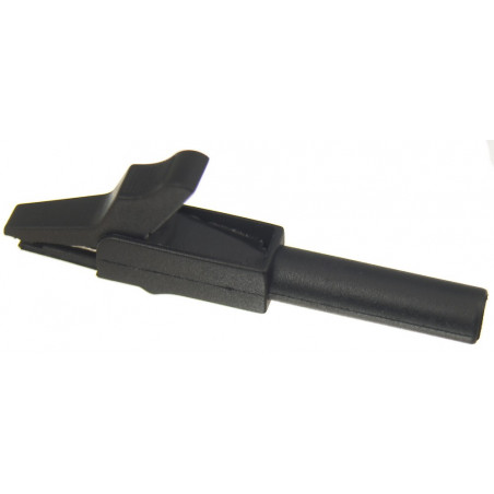 Zacisk krokodylkowy, krokodylek 56mm czarny