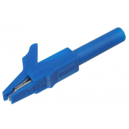 Zacisk krokodylkowy, krokodylek 56mm niebieski