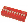 DS-10 DIP SWITCH 10 pozycyjny czerwony 3 szt.