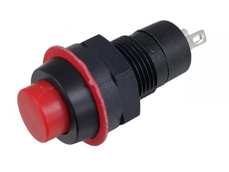 Przycisk chwilowy 10mm okrągły DS-213 1A 250V czerwony