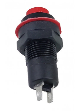 Przycisk chwilowy 10mm okrągły DS-213 1A 250V czerwony