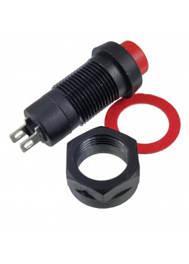 Przycisk chwilowy 10mm okrągły DS-213 1A 250V czerwony