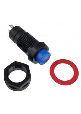 Przycisk chwilowy 10mm okrągły DS-213 1A 250V niebieski
