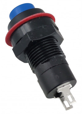 Przycisk chwilowy 10mm okrągły DS-213 1A 250V niebieski