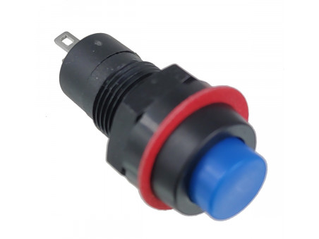 Przycisk chwilowy 10mm okrągły DS-213 1A 250V niebieski