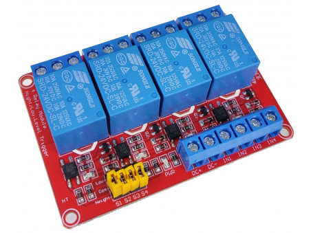 Moduł przekaźnika 4 kanały z opt 24V 10A 250V
