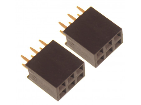 Listwa kołkowa 2x3 żeńska 2,54mm czarna 2 szt.