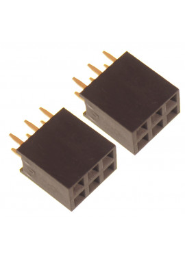 Listwa kołkowa 2x3 żeńska 2,54mm czarna 2 szt.