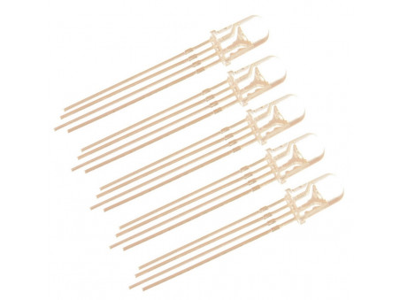 Dioda LED 5mm RGB Anoda przeźroczysta 5 sztuk