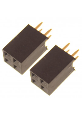 Listwa kołkowa 2x2 żeńska 2,54mm czarna 2 szt.