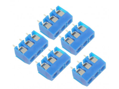 Złącze ARK 5.08mm 3 pin (+) Terminal Block niebieskie 5 sztuk