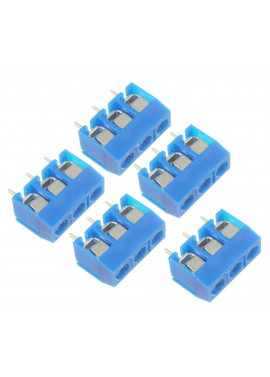 Złącze ARK 5.08mm 3 pin (+) Terminal Block niebieskie 5 sztuk