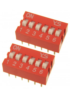 DS-06 DIP SWITCH 6 pozycyjny czerwony 2 szt.