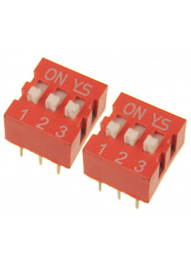 DS-03 DIP SWITCH 3 pozycyjny czerwony 2 szt.