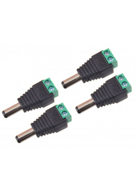 Adapter złącza zasilania 5.5x2.1mm DC męski 4 szt.
