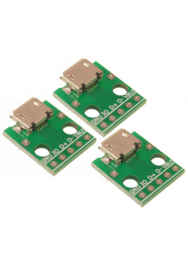 Moduł Mikro USB na dip 5 pin przejściówka 3 szt.