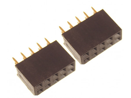 Listwa kołkowa 2x5 żeńska 2,54mm czarna 2 szt.