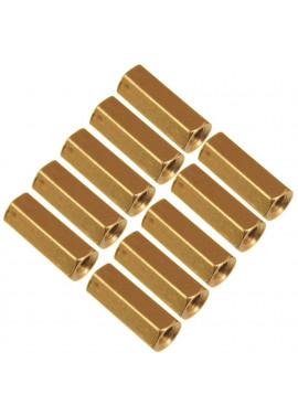 M3*12MM Hexagon Brass Cylinder - Golden 10 pcs