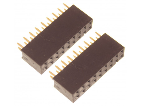 Listwa kołkowa 2x9 żeńska 2,54mm czarna 2 szt.