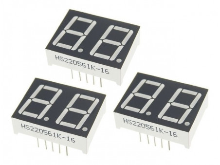 Wyświetlacz 7 segment czerwony 14mm katoda 2 cyfry 3 sztuki