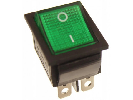 Przełącznik kołyskowy z podśw. KCD4 6pin zielony