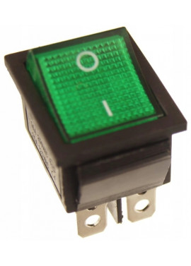 Przełącznik kołyskowy z podśw. KCD4 6pin zielony