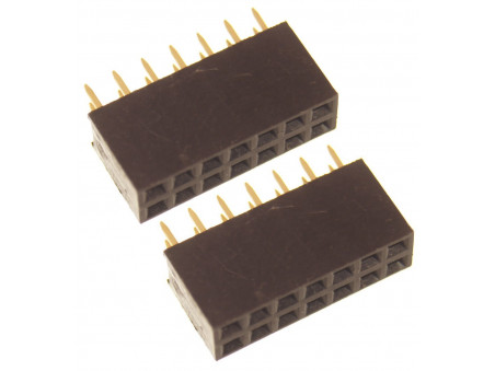 Listwa kołkowa 2x7 żeńska 2,54mm czarna 2 sztuki