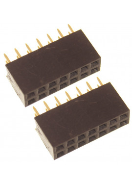 Listwa kołkowa 2x7 żeńska 2,54mm czarna 2 sztuki