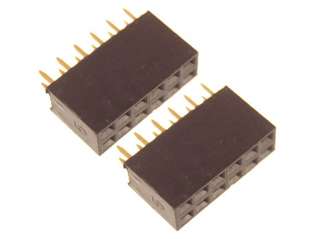 Listwa kołkowa 2x6 żeńska 2,54mm czarna 2 szt.