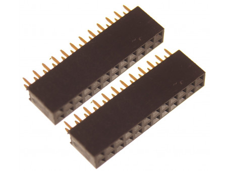 Listwa kołkowa 2x12 żeńska 2,54mm czarna 2 szt.