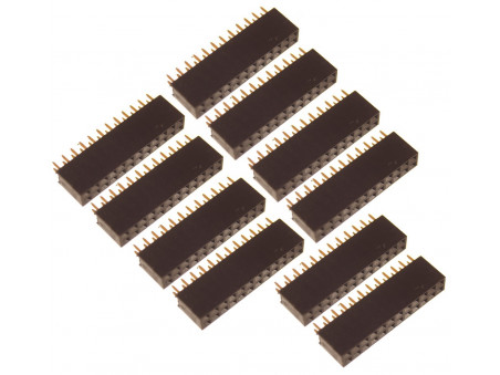 Listwa kołkowa 2x12 żeńska 2,54mm czarna 10 szt.