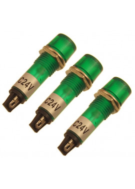 Kontrolka zasilania 10mm XD10-3 zielona 24V 3 sztuki