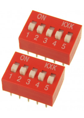 DS-05 DIP SWITCH 5 pozycyjny czerwony 2 szt.