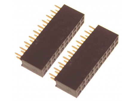 Listwa kołkowa 2x10 żeńska 2,54mm czarna 2 szt.